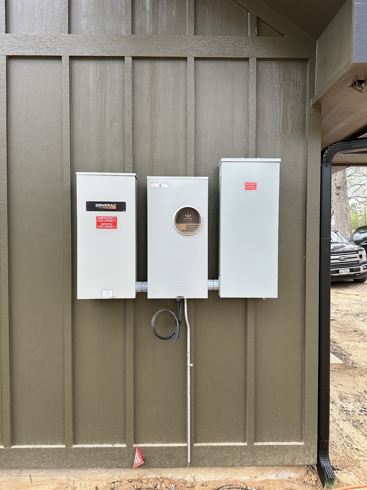 Generac transfer switch and electrical panels on a new construction build